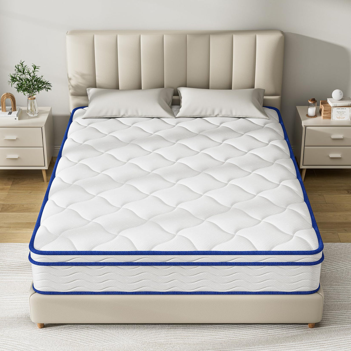 Queen Mattress, 10 Inch Queen Size Hybrid Mattress in a Box, Medium Firm Memory Foam