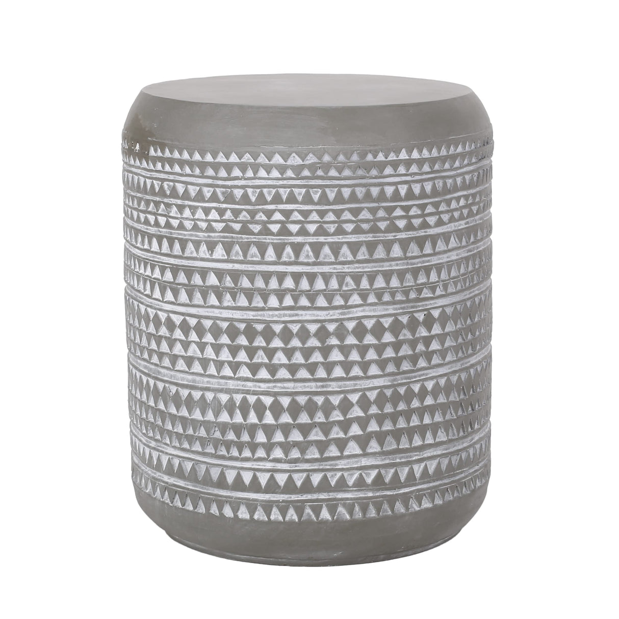 Ardson End Table, Concrete + White