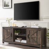 Farmhouse TV Stand for TVs Up to 75 inches, Wood Barn Door Media Television Console