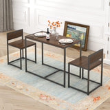 Compact Dining Table Set with 2 Chairs, Small 3 Piece Lunch Table Set