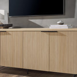 Modern Scandinavian Fluted Door Kitchen Storage Sideboard Buffet Cabinet Console,