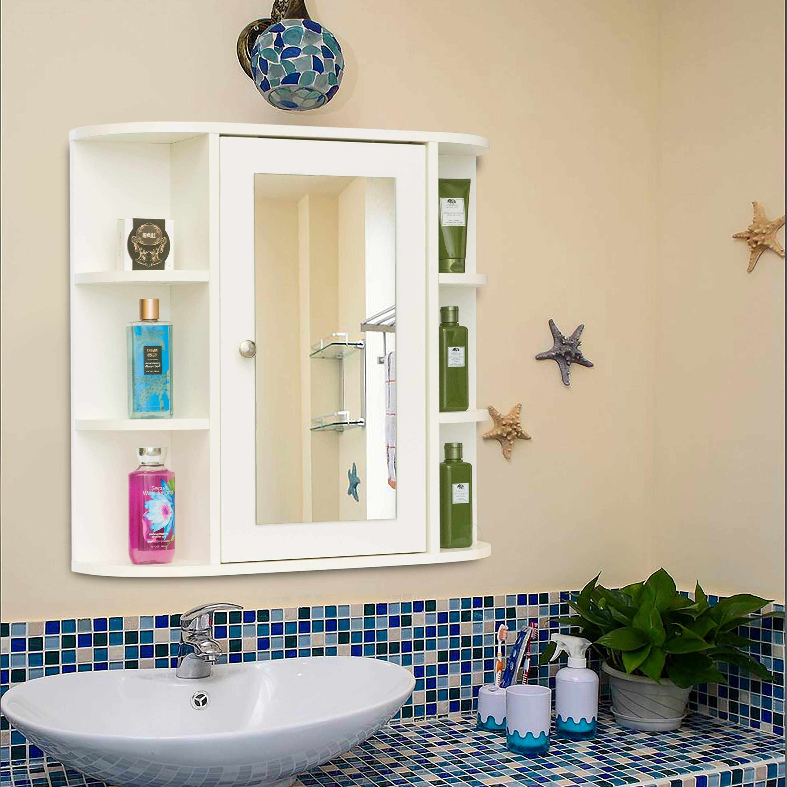 Assembled and Ready for Installation Multifunctional White Wall Mount Medicine Cabinet