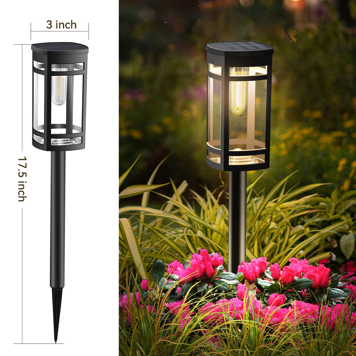 8 Pack Solar Lights Outdoor Waterproof for Garden Pathway Walkway Driveway Yard Lawn