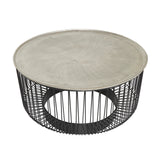 Deco 79 Aluminum Metal Geometric Open Frame Wire Coffee Table with Silver Aluminum Top, 30" x 30" x 17", Black