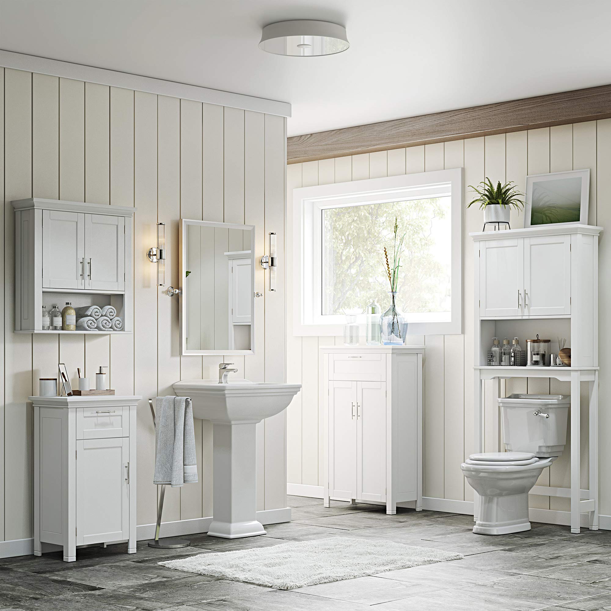 Somerset Two-Door Bathroom and Laundry Wall Mount Storage Medicine Cabinet