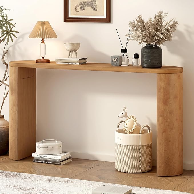 Porch Table Console Table with Semi-Cylindrical Leg Design,Suitable