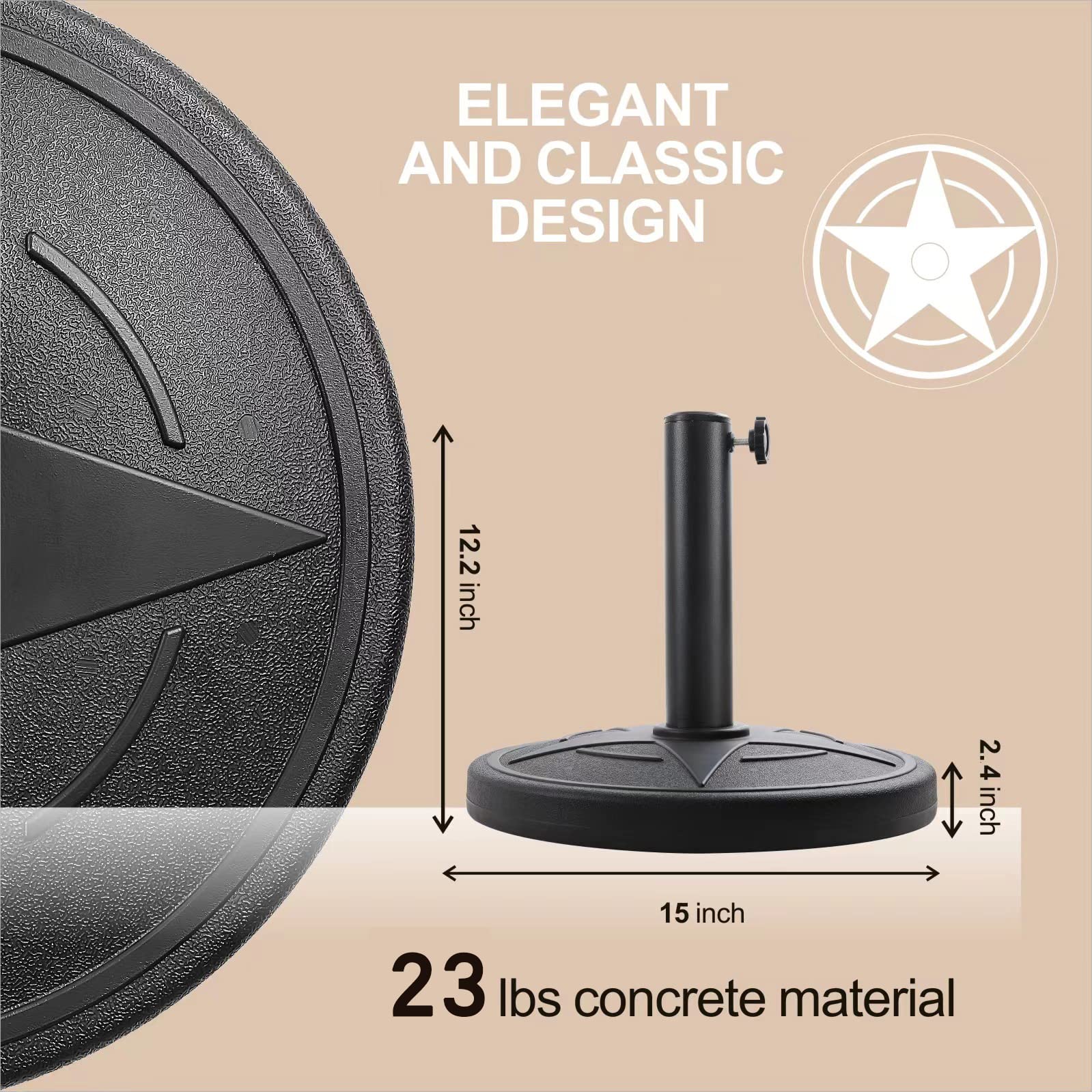 Patio Umbrella Base – Elegant Weighted Umbrella Stand Outdoor Base