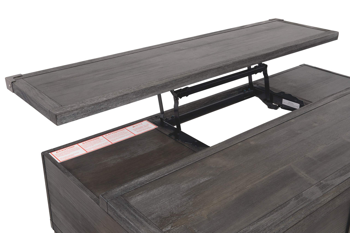 Todoe Industrial Rectangular Lift Top Coffee Table with 2 Storage Drawers,