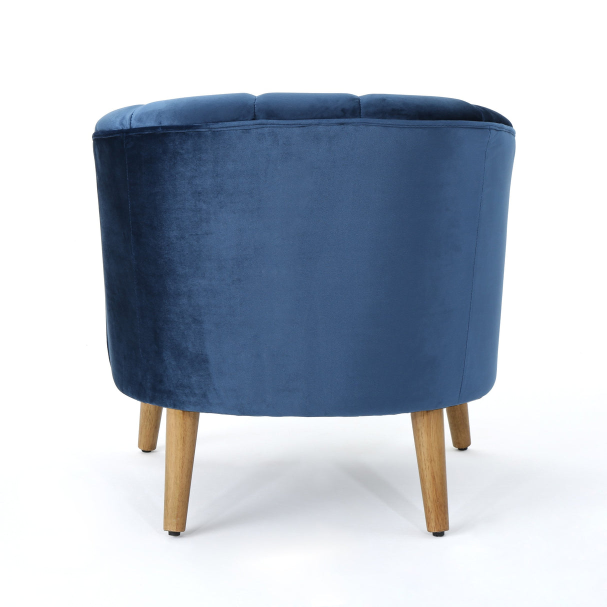 Amaia Modern Velvet Club Chair, Cobalt / Walnut