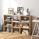 6 Cubes Bookcase, 2-Piece Separable Floor Standing Open Horizontal Bookshelf