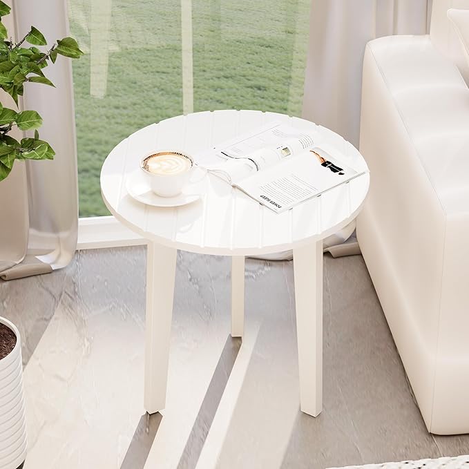 Outdoor Side Table,Small Round Outdoor Side Table, Outside End Table for Patio