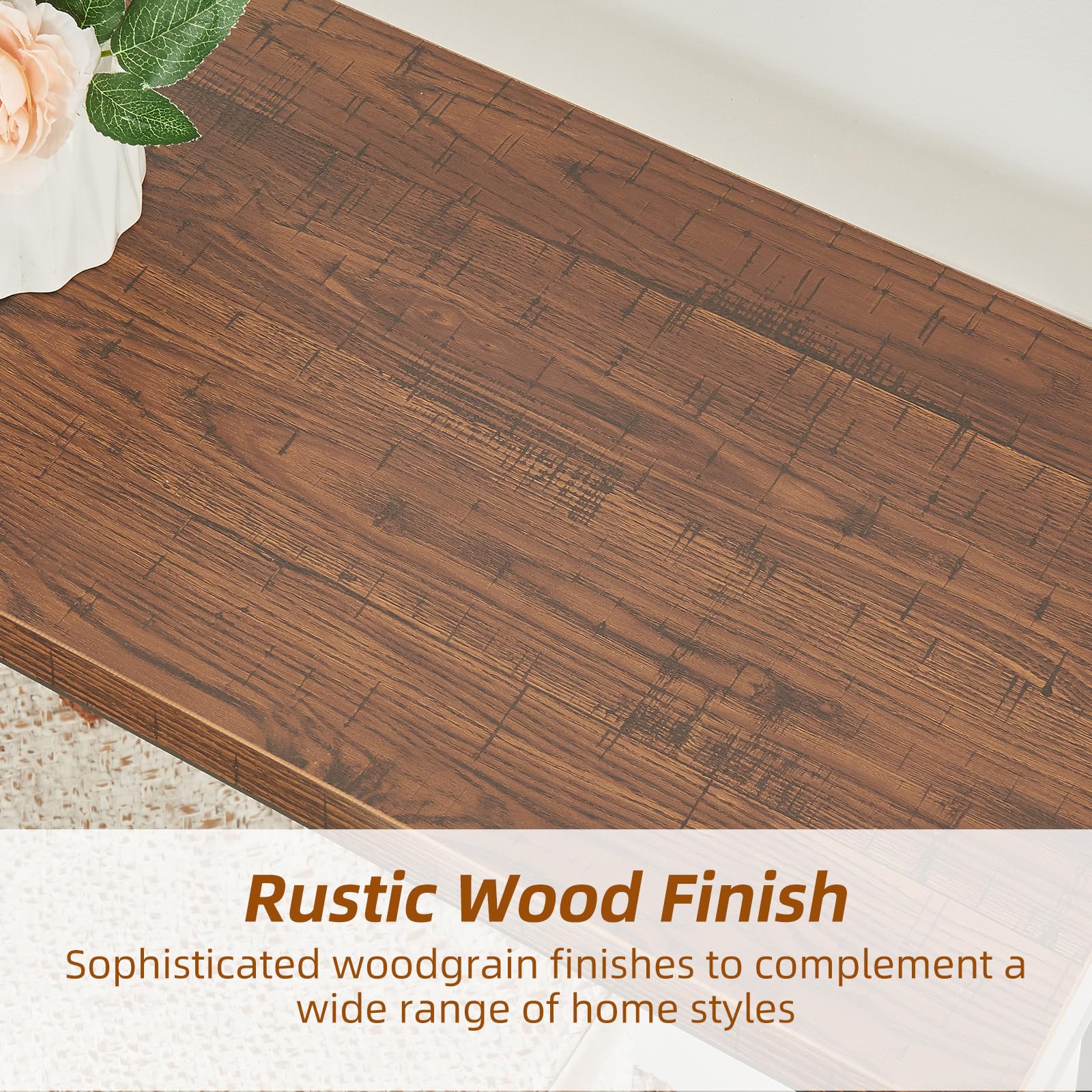 70.9" Industrial Console Table with 2-Tier Storage Shelf