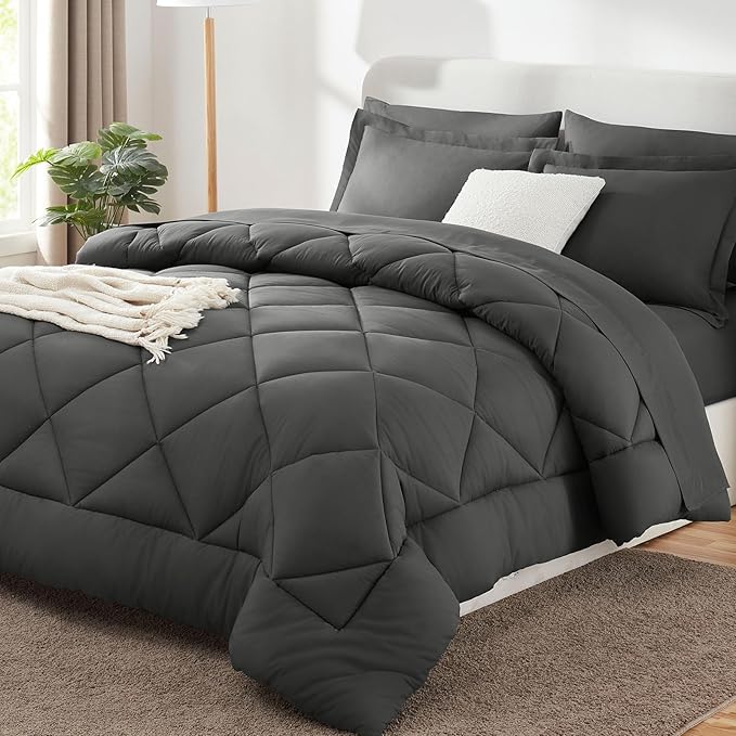 King Bed in a Bag 7-Pieces Comforter Sets with Comforter and Sheets Teal All Season