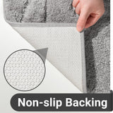 DEXDE Bathroom Rugs Runner 24 x 60 Inch, Extra Long Non-Slip, Machine Washable Bath Mats, Light Gray Soft Carpets for Bathroom Shower