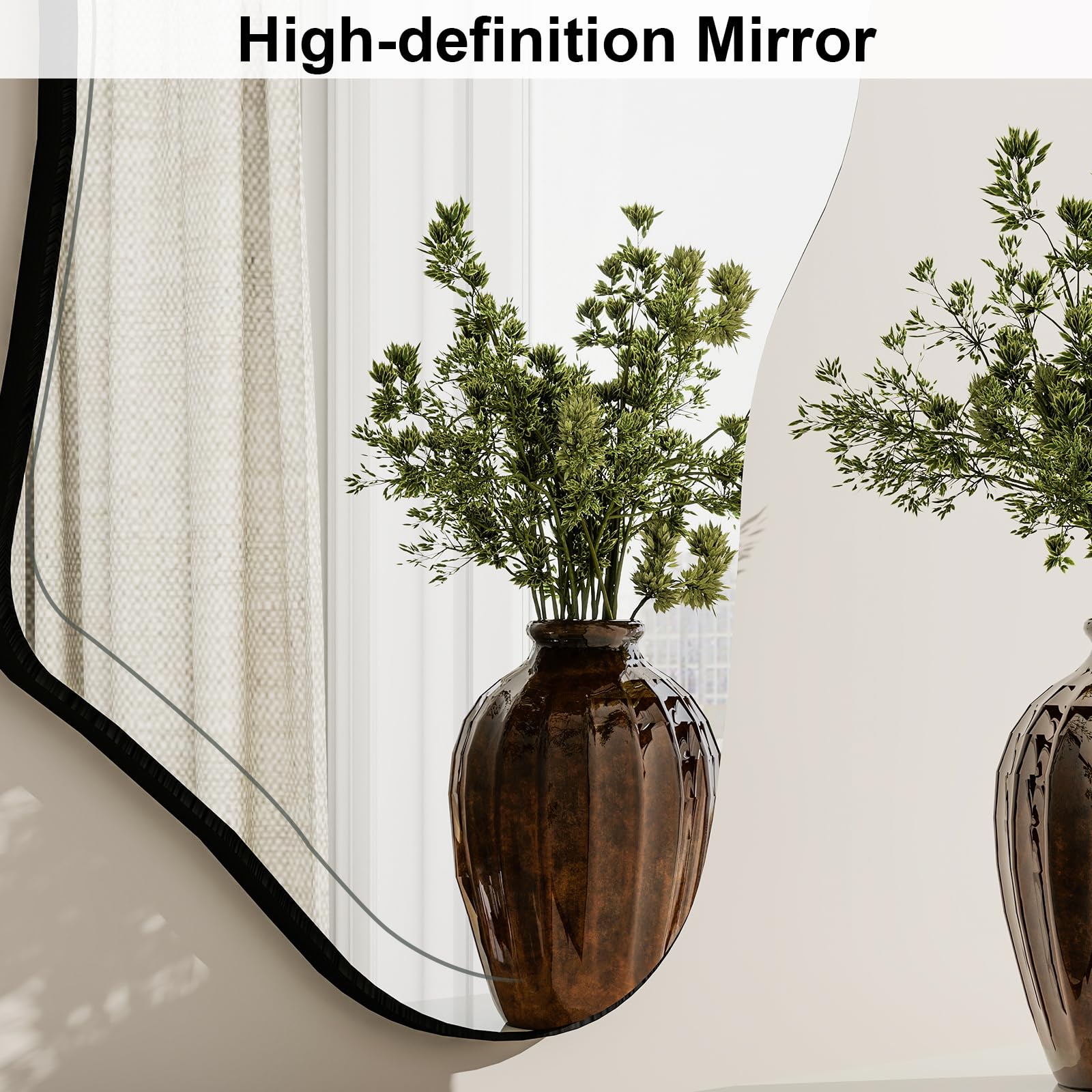 Large Irregular Wall Mirror 48" x 21" - Asymmetrical Full Length Mirror