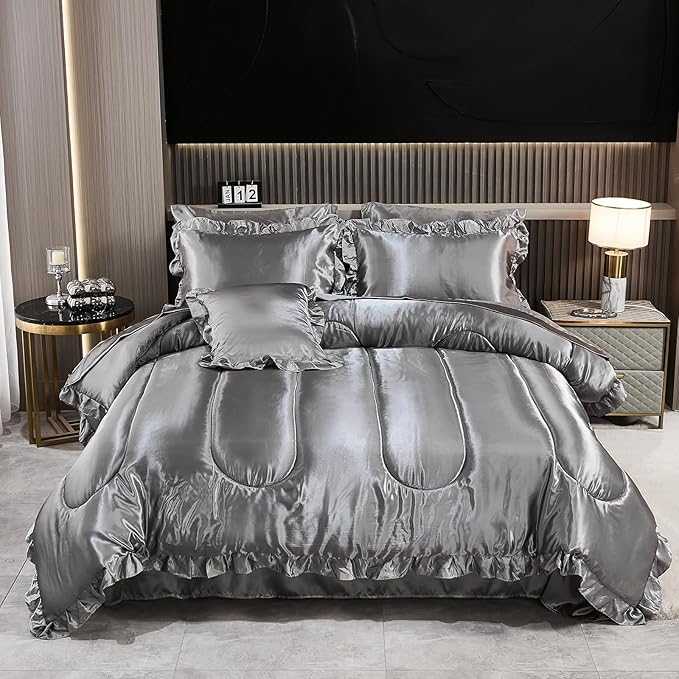 Comforter Set with Sheet Set Queen 8 Pieces Light Pink Bedding Set