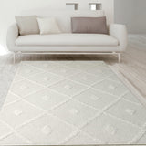 Rugs Palafito 8x10 Geometric Shag Diamond High-Low Pile Textured Indoor Area