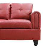 MZX-Niki-SF-00067-LWJ Sofas & Couches, Left Chaise, Red-Faux Leather