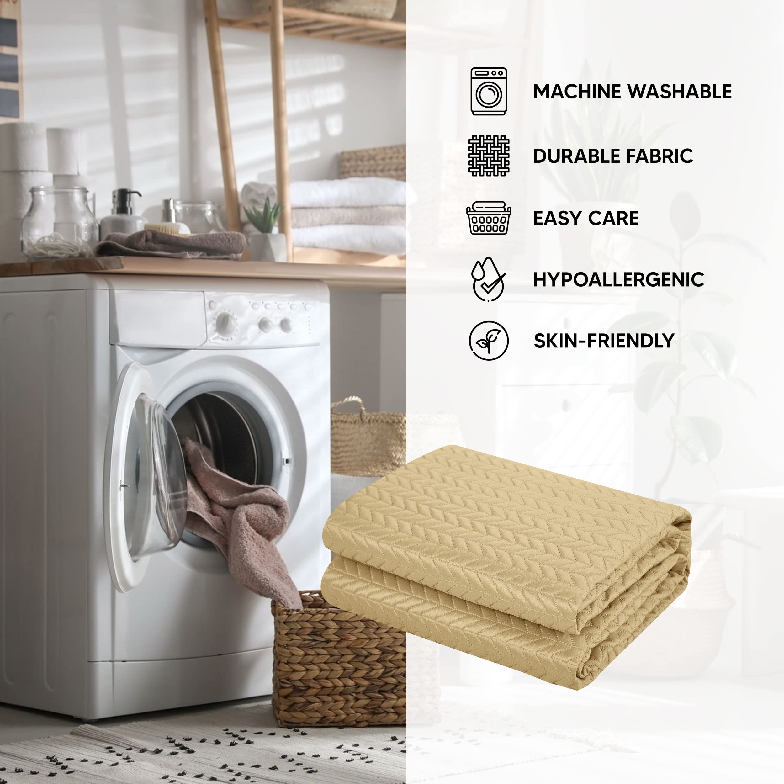 Weaverland Geometric Chevron Quilt Set - Queen Size Silver