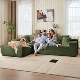 Modular Sectional Sofa: 106'' Corduroy Cloud Couch L Shaped Sofas