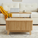 Lift Top Coffee Table, Square Coffee Table with Hidden Storage Compartment