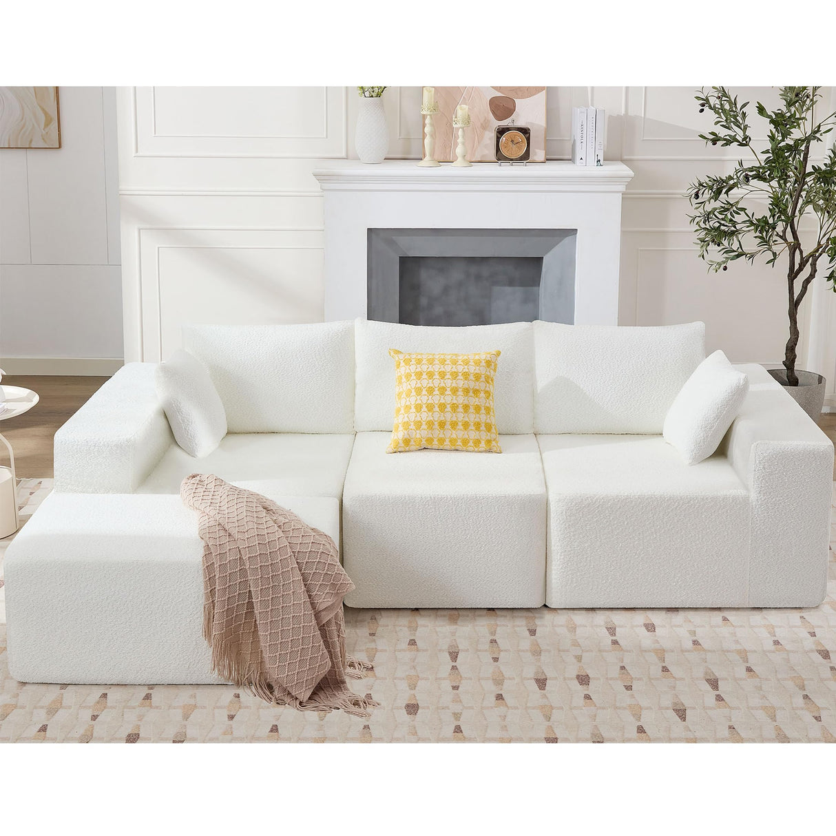 108" Modular Sectional Sofa, Modern L Shaped Cloud Couch