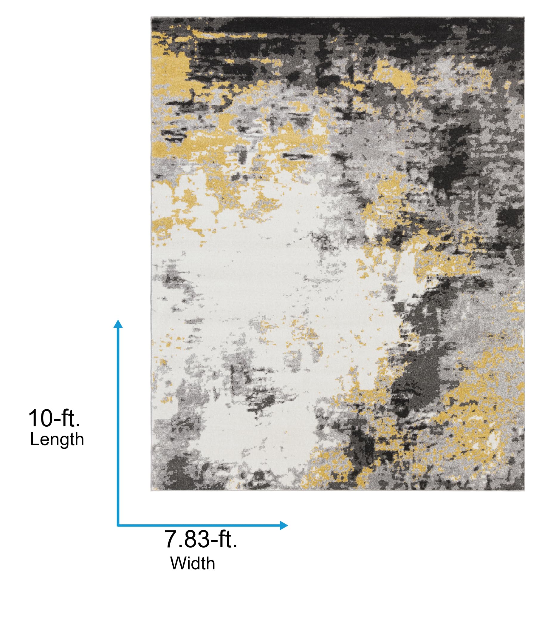 Cantrell Modern Abstract Area Rug,7'10" x 10'(8' x 10'),Black