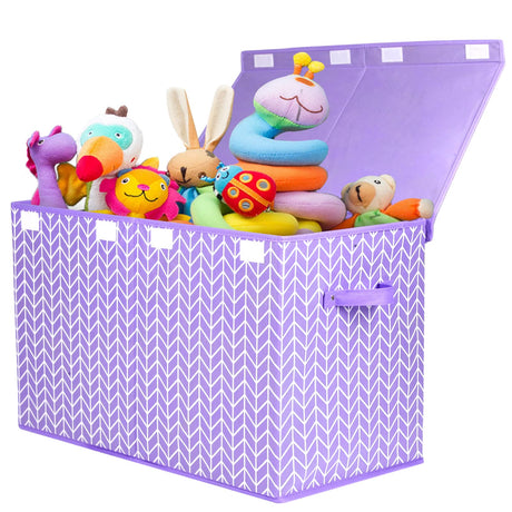 Toy Box Chest with Flip Lid, Toy Storage Organizers Bin Boxes Basket with Sturdy Handles