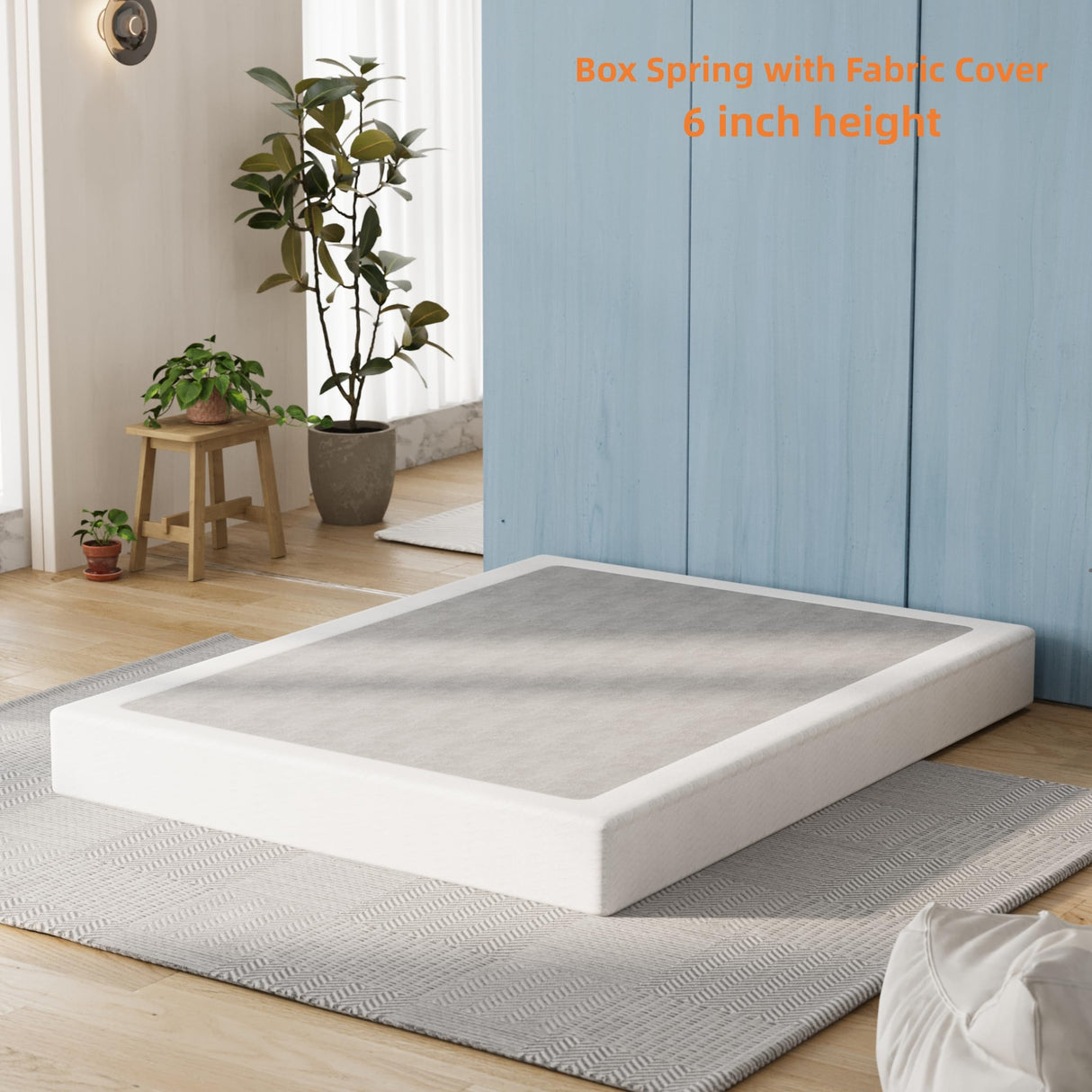 Full Size Box Spring, Box Spring Full Size Bed, 6 Inch Height Full Box Spring with Cover