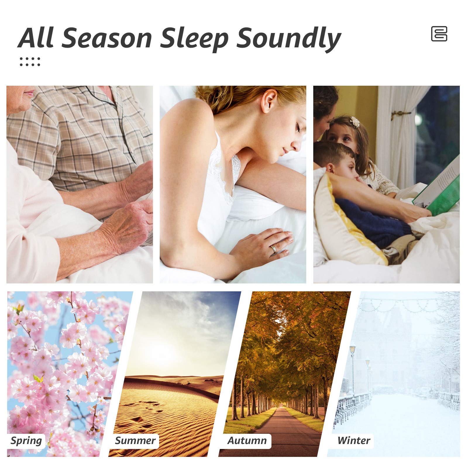 All-Season King Size Bed Comforter - Cooling Down Alternative Quilted Duvet Insert