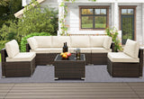 Outdoor Patio Furniture Set Sectional Couch Wicker Conversations Sets Rattan Sofa