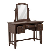 OSP Home Furnishings Modern Mission Vintage Oak Vanity with Mirror
