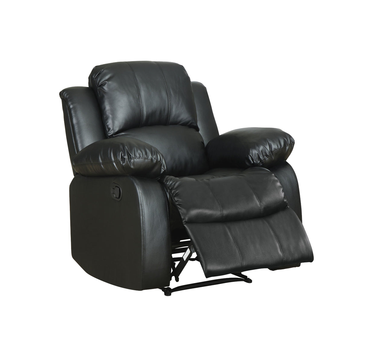 40" Bonded Leather Recliner, Black