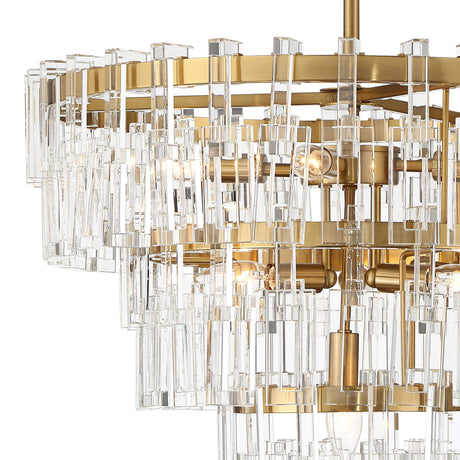 Donegan Burnished Brass Crystal Chandelier 23 1/2" Wide Luxury Tiered 8-Light Fixture