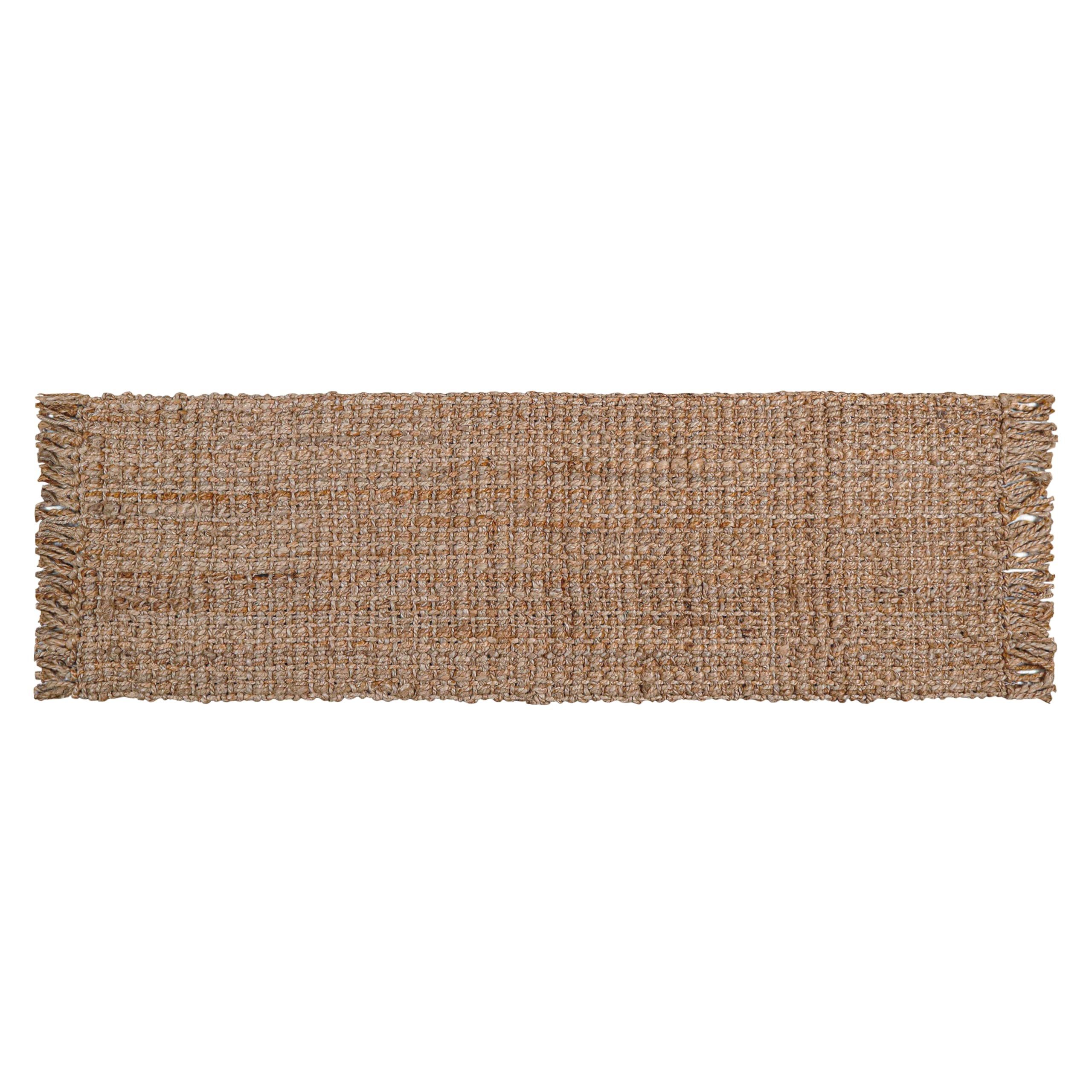 Hand Woven Jute Runner Rug 22"x72" - Natural, Reversible Farmhouse Boho Rustic