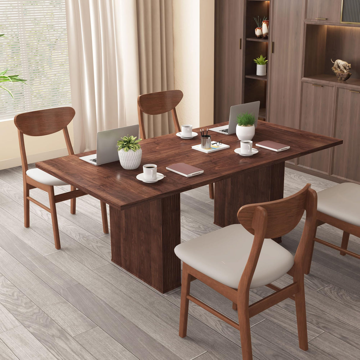 78 Inch Dining Table for 6 8 10, Modern Farmhouse Rectangular Kitchen Table, Long Dining