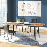 Conference Table, 70.86L x 35.43W x 29.52H Inches Boat Shaped Meeting Table, Modern