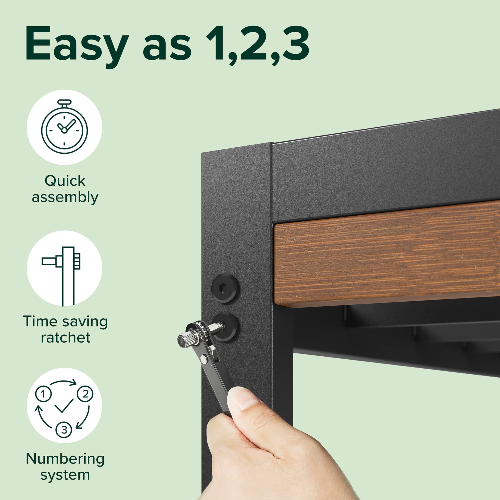 Kai Bamboo and Metal Platform Bed Frame with Headboard