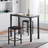 3-Piece Pub Dining Set Counter Height Breakfast Table with 2 Bar Stools, Seating for two