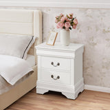 Fully-Assembled Nightstand with Drawers, Classic 2-Drawer Nightstand Large Bedside