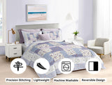 Purple Bedding Sets King - Reversible Microfiber Farmhouse Quilts