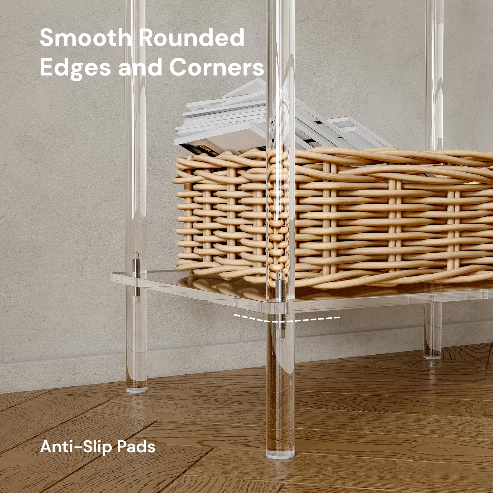 Clear Acrylic Console Table - 3-Tier Entryway Table with Open Shelves