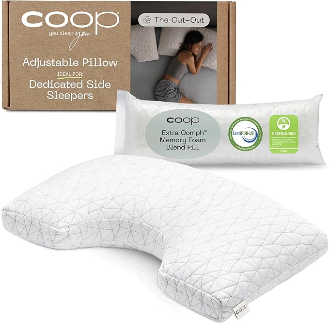 Original Crescent Adjustable Pillow, Queen Bed Pillows for Shoulder, Neck & Head Support