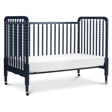 DaVinci Jenny Lind 3-in-1 Convertible Crib in Navy, Removable Wheels, Greenguard Gold Certified