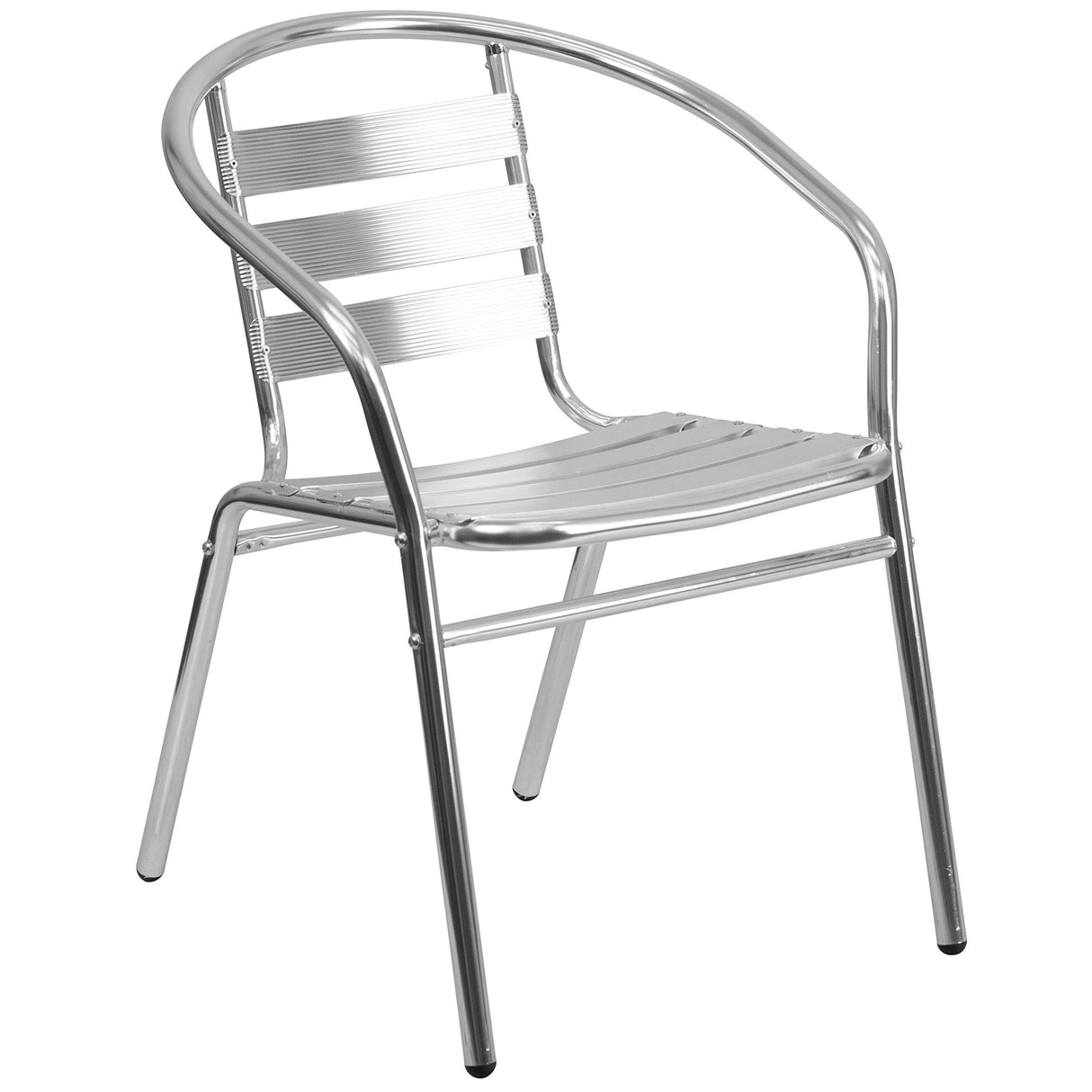 Aluminum 5-Piece Patio Dining Set with Square Table and 4 Slat Back Chairs