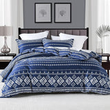 Boho Duvet Cover King Size - 100% Cotton Soft Boho Aztec White Navy Blue Beige Duvet Cover