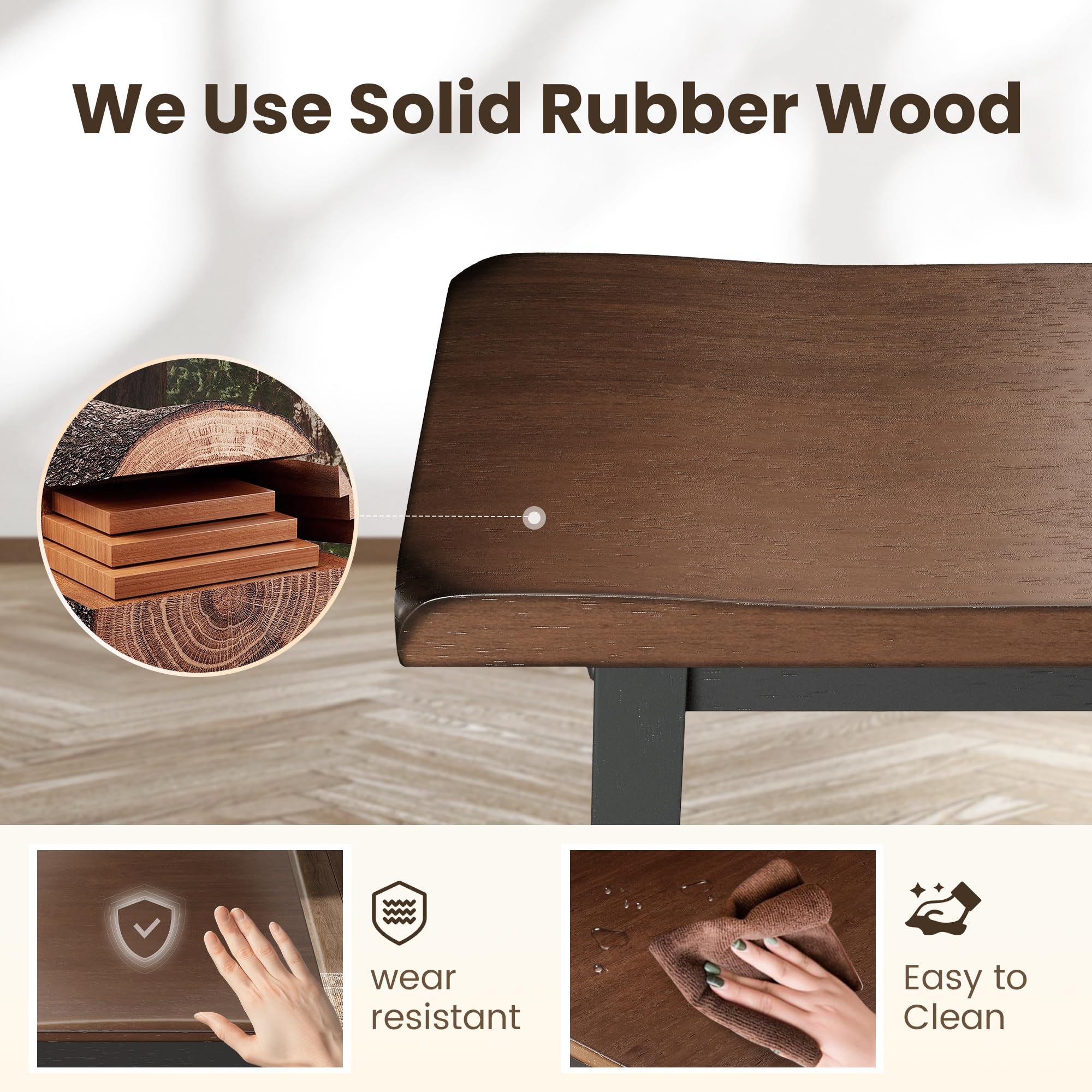 Counter Height Dining Set for 4 - Rustic Farmhouse