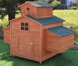 Deluxe Large Wood Chicken Coop Backyard Hen House 6-10 Chickens