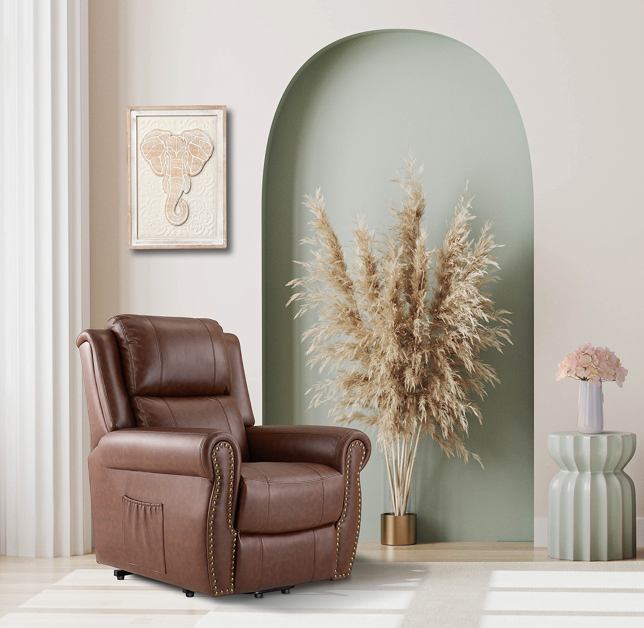 MediCozy Infinite Recliner – Power Lift Chair in Air Leather with Pillow Back