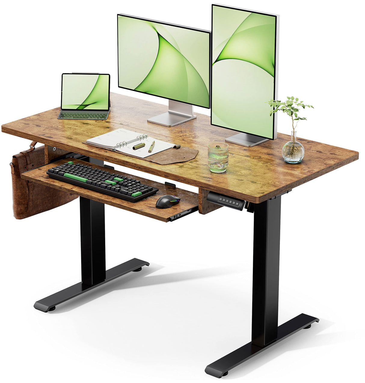 Standing Desk Adjustable Height with Extra Large Keyboard Tray, Electic Adjustable Desk